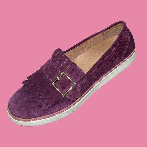 NWOB The Vionic Merlot Cambridge Women's Slip On Suede Loafers Size 10 - Picture 1 of 6